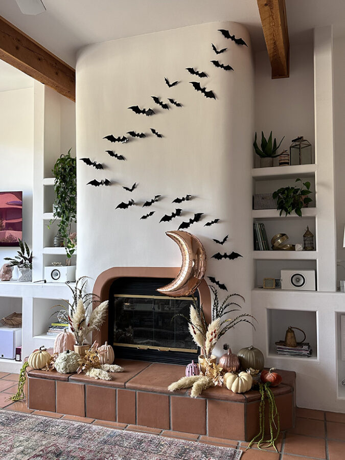 Autumn Bat Fireplace setup