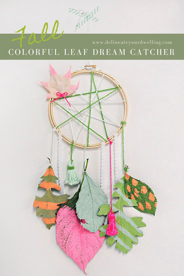 Colorful DIY Leaf Dream Catcher