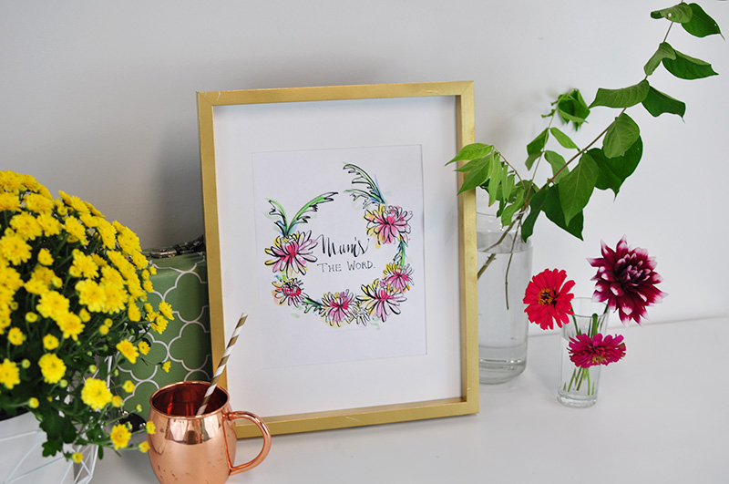 Copper mug, fall flowers