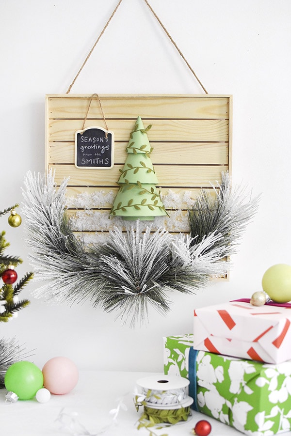 Scandinavian Wood Plank Christmas Sign