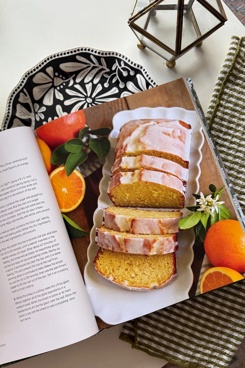 Recipe book for holiday Iced Orange cake