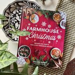 Farmhouse Christmas book review - red cover with holiday decor