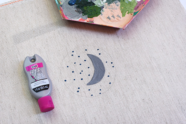 Moon and Stars Modern Embroidery Painting steps