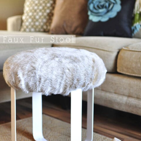 Faux Fur Stool