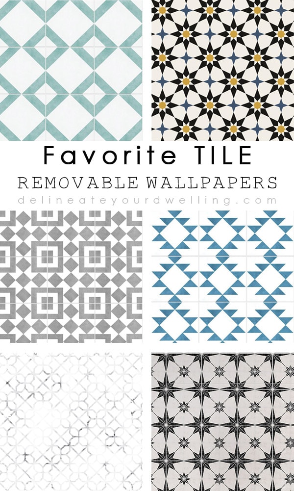 Check out some of the most trendy and realistic Morrocan and Cement tile removable wallpaper options out there! You will be surprised at how simple they are to install, too. Delineate Your Dwelling #removablewallpaper #morrocantile