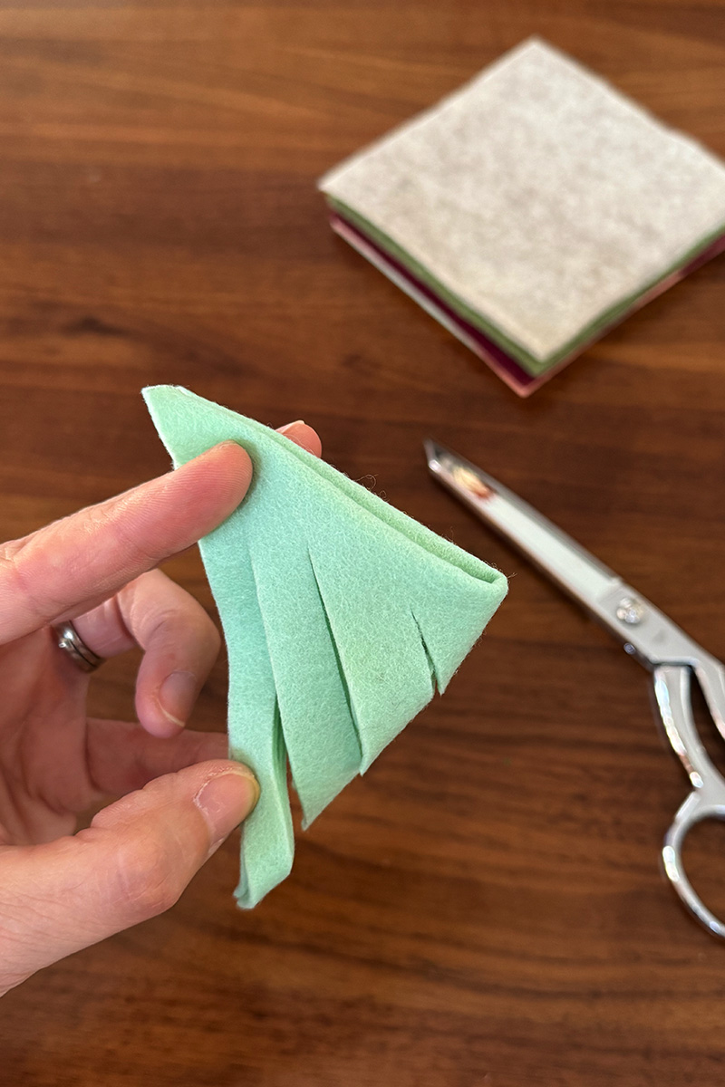 Cut felt triangle