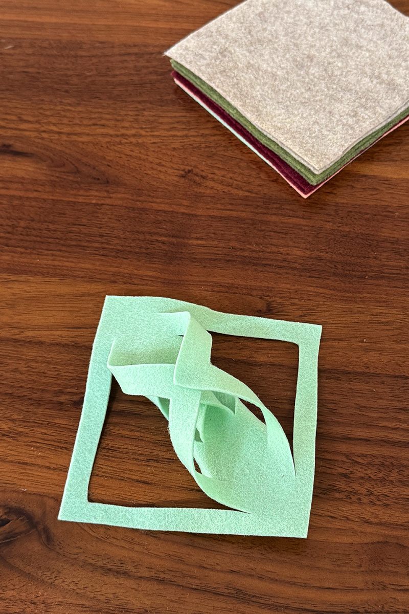 Felt mint green shape