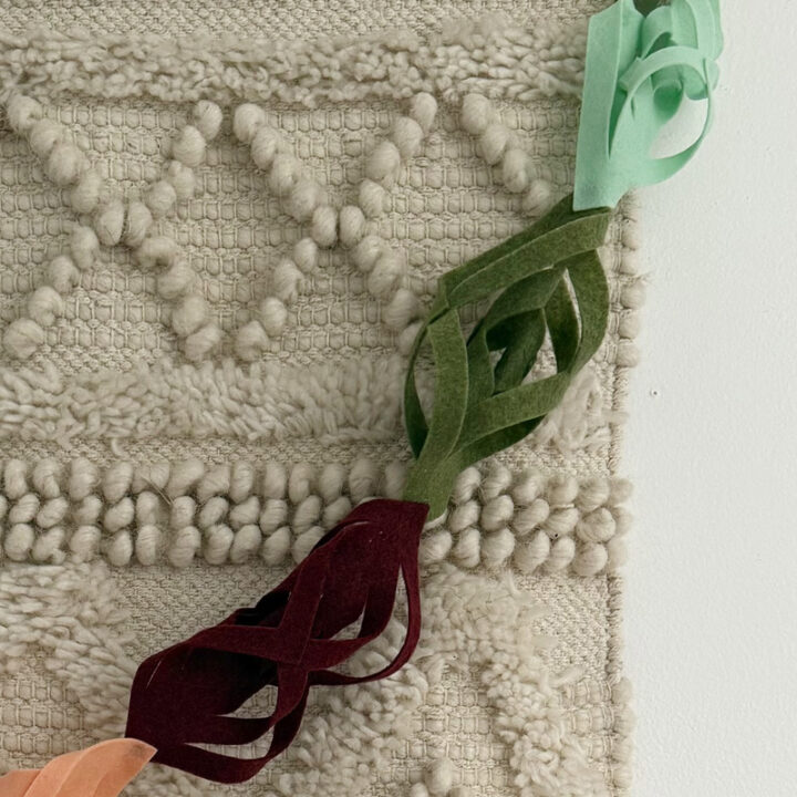 Felt Garland - green, coral, burgundy