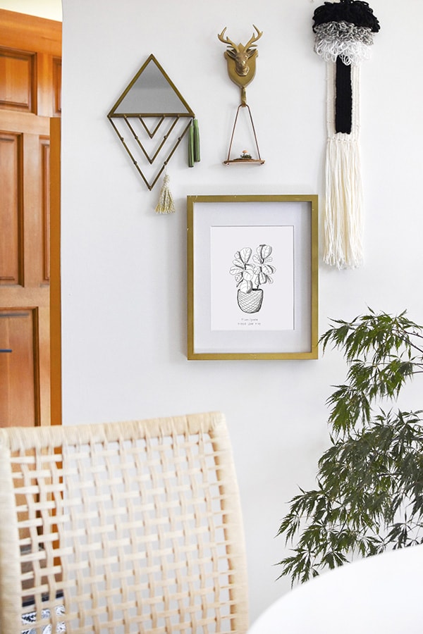 Fiddle Leaf Fig Black and White Pen Print