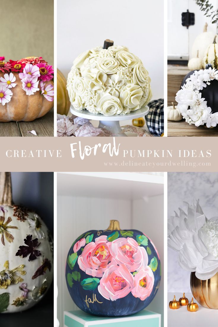 Floral pumpkin carving ideas