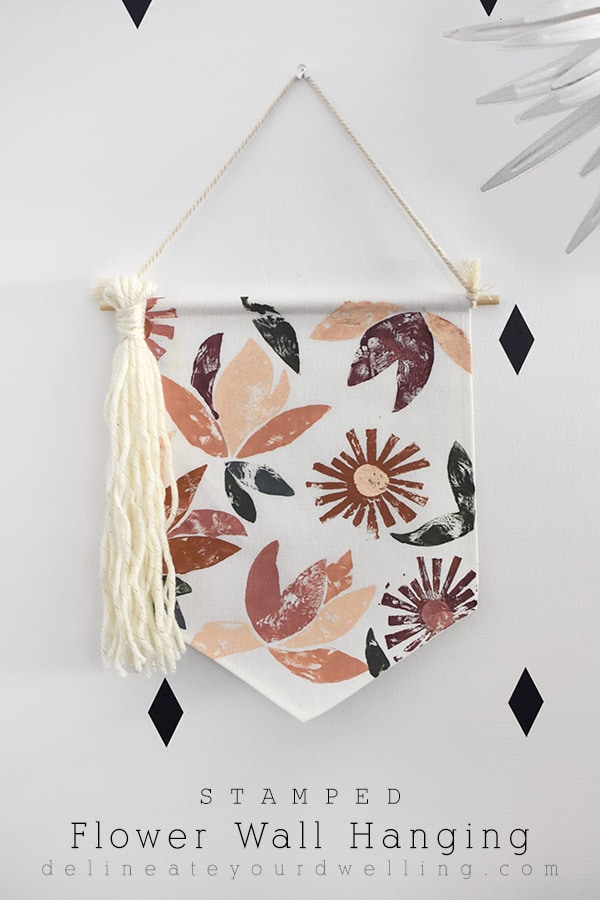 DIY Stamped Flower Wall Hanging