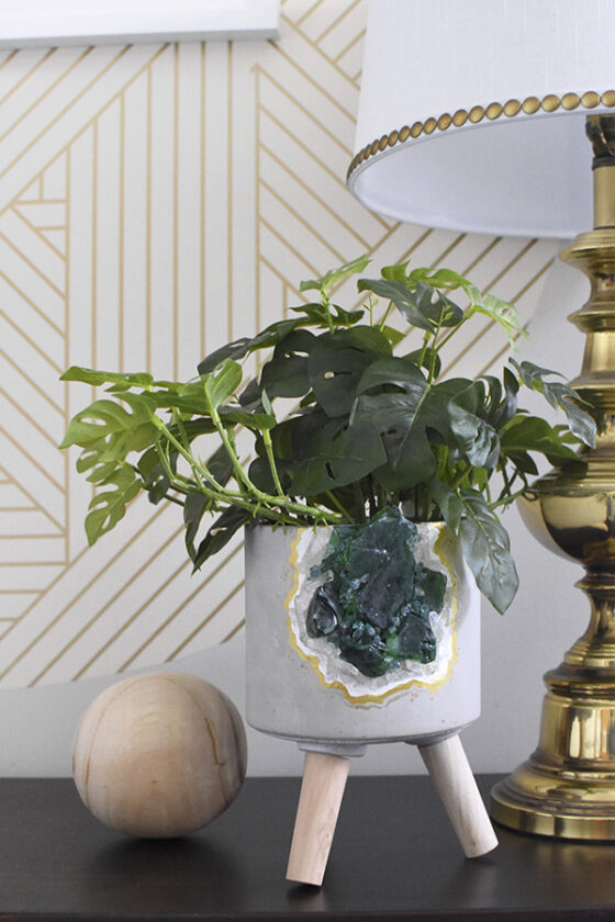 DIY Geode Rock Planter Delineate Your Dwelling
