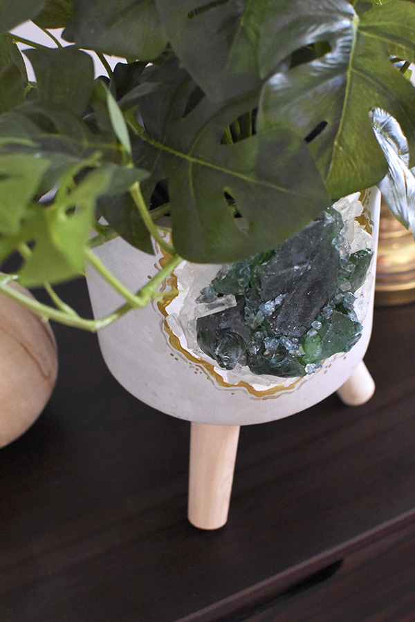 DIY Green Rock Planter pot