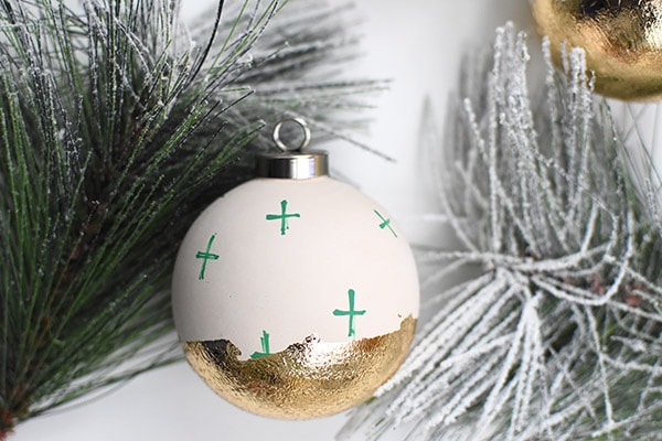 Green Cross Ornament and Gold Leaf