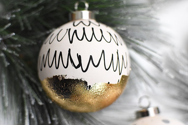 Gold Foil Ornaments with Black Patterns