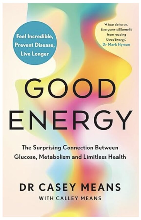Good Energy, colorful aura/energy like shapes on peach background - Self Help, health book