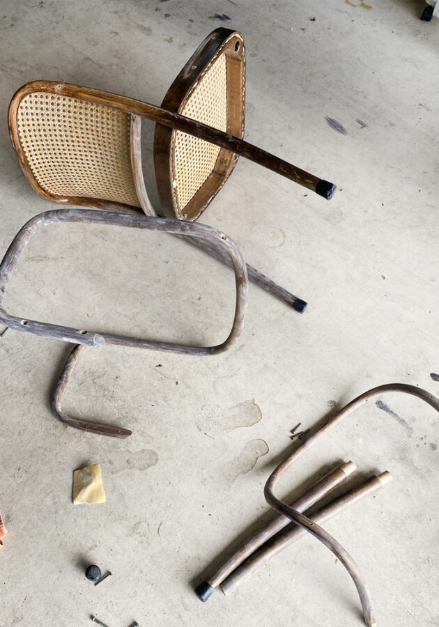 Painted Cane Chair makeover Delineate Your Dwelling