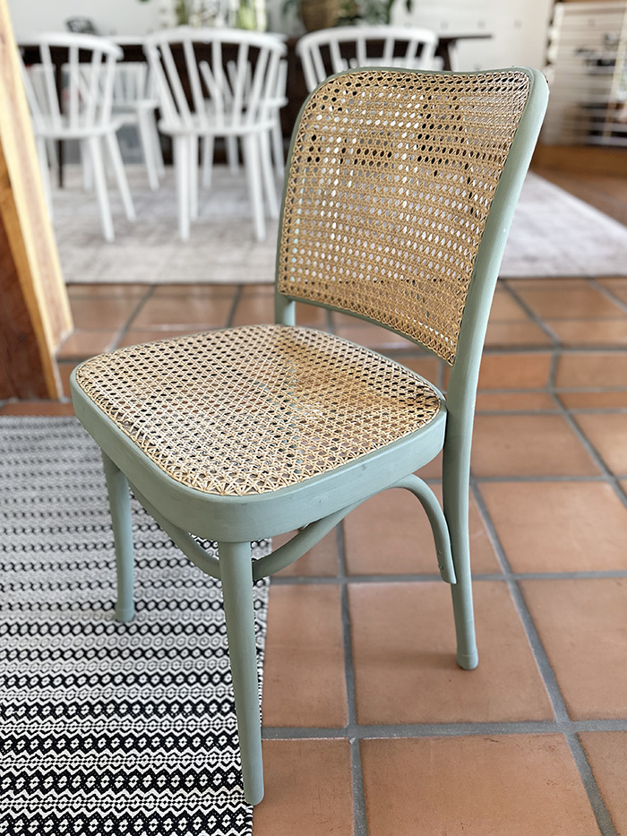 Green Cane Chair makeover