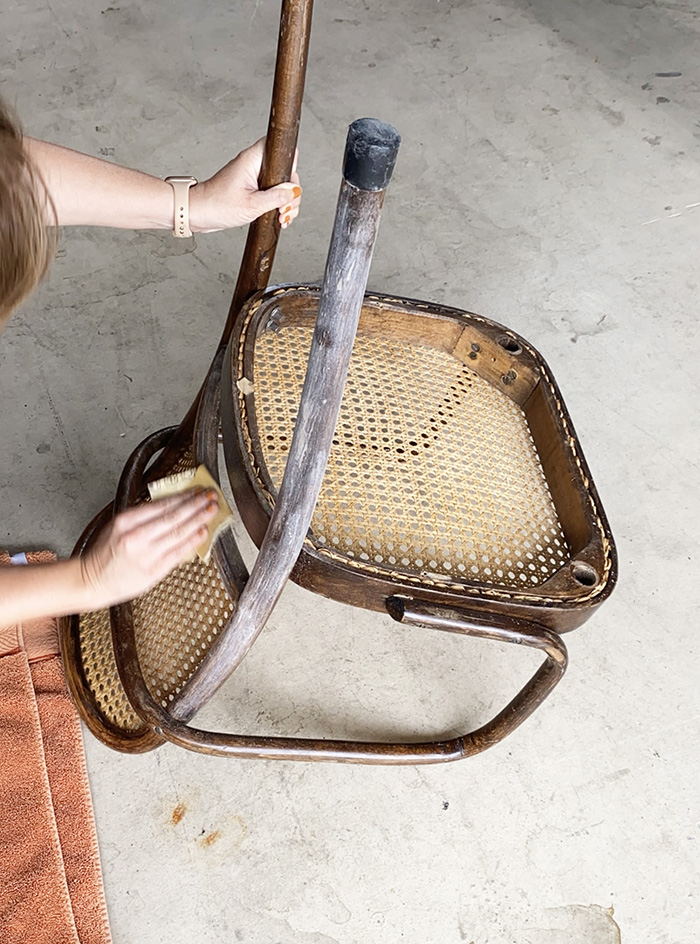 Sanding cane chair