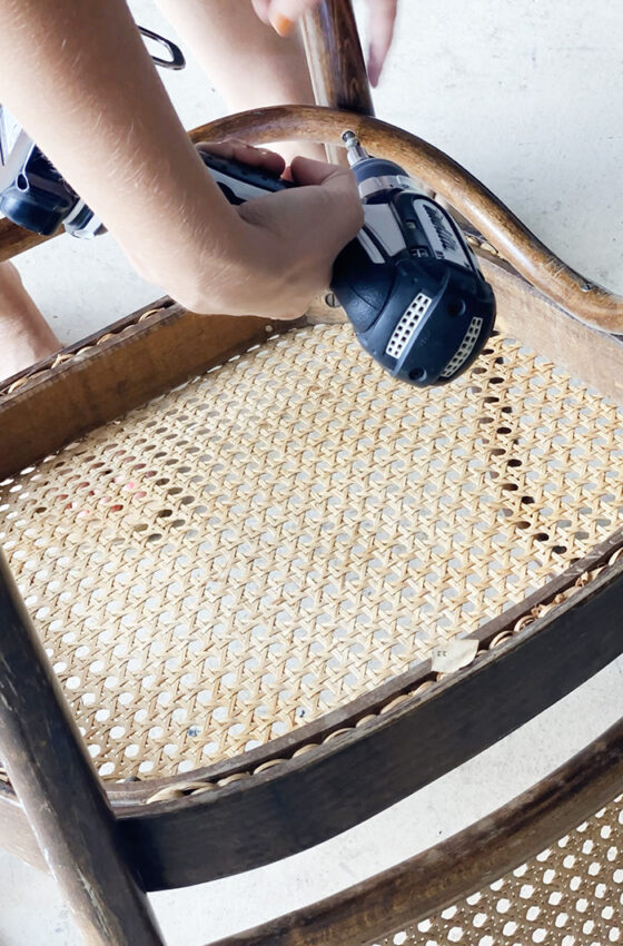 Painted Cane Chair makeover Delineate Your Dwelling