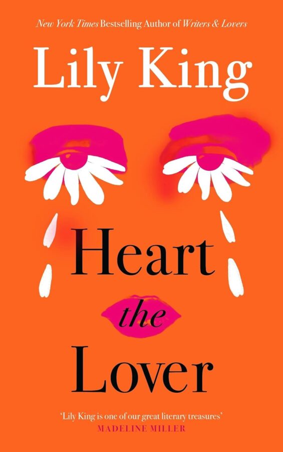 Heart the Lover, orange cover with pink and white flower eyes crying - Fiction book