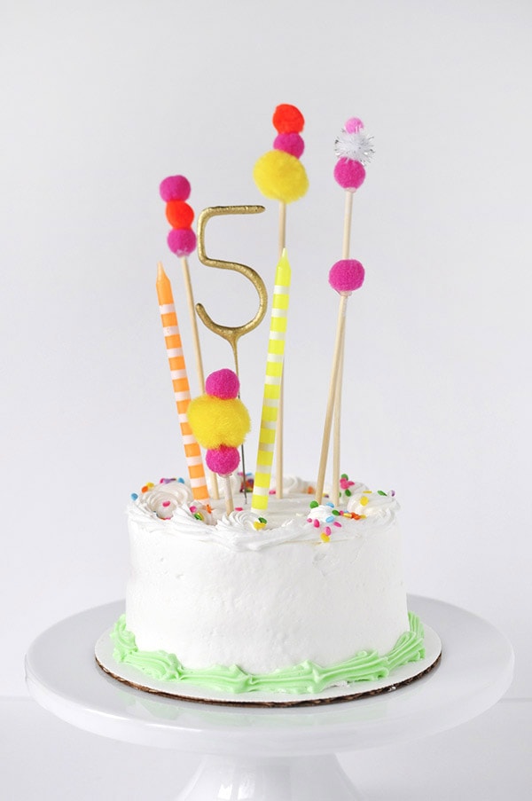 Pom pom birthday cake