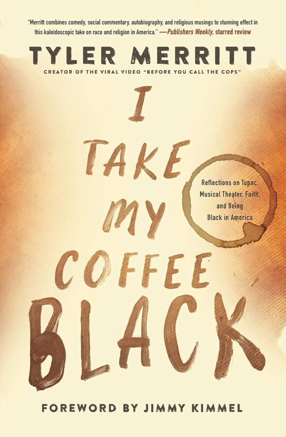 I Take my Coffee Black, lettering looks like brown marker and a coffee ring - Memoir book
