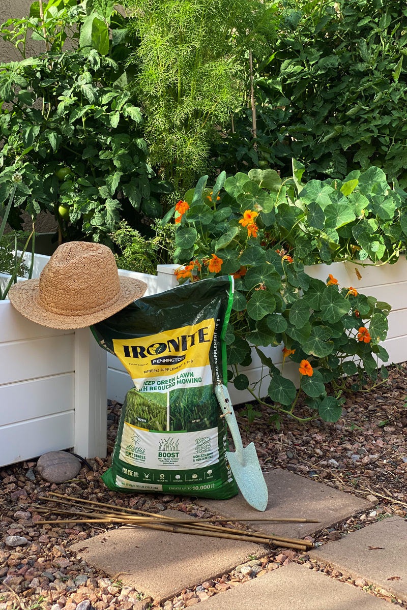 Ironite grass and garden fertilizer