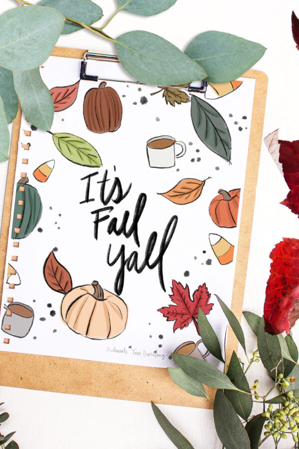 It's Fall Y'all Coloring Page - Delineate Your Dwelling