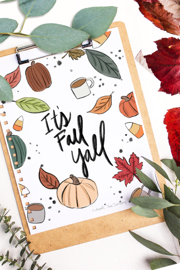 It's Fall Y'all Coloring Page - Delineate Your Dwelling