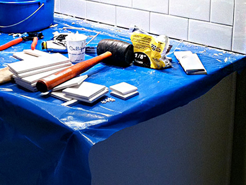 Prepare white subway tile
