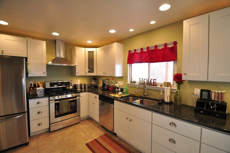 Green painted kitchen