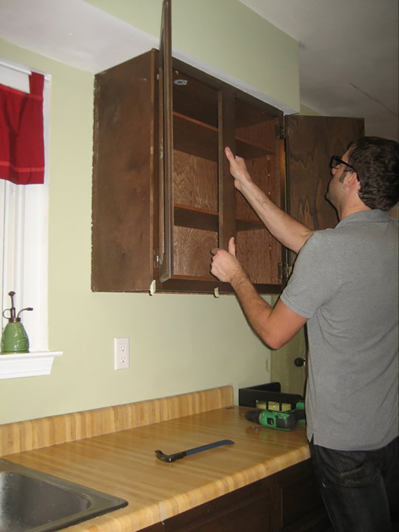 Take off cabinet doors