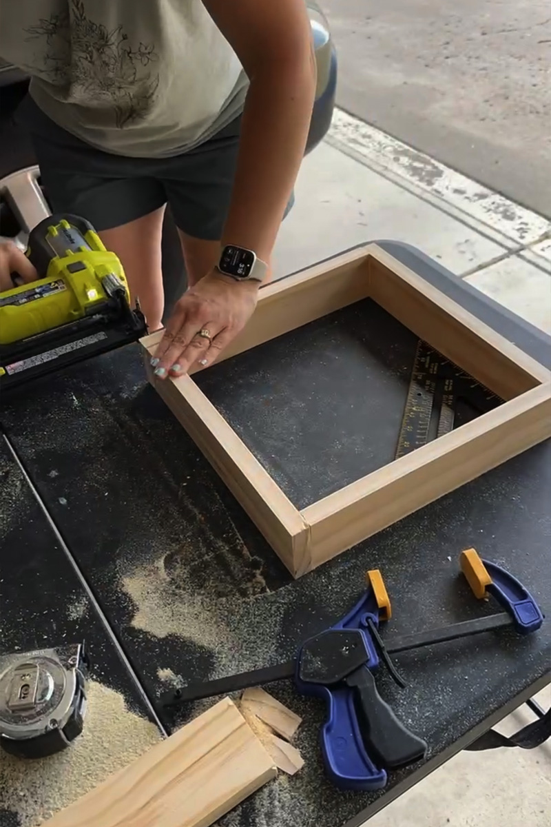 Secure box together with nail gun