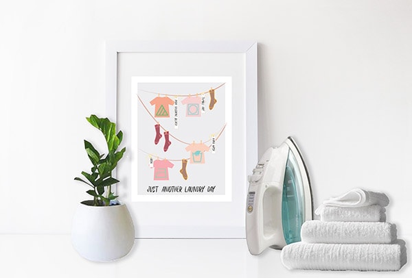 Adorable graphic Laundry Symbols Print - Perfect to help you remember what all the symbols mean. Delineate Your Dwelling #laundrysymbols #laundryprint