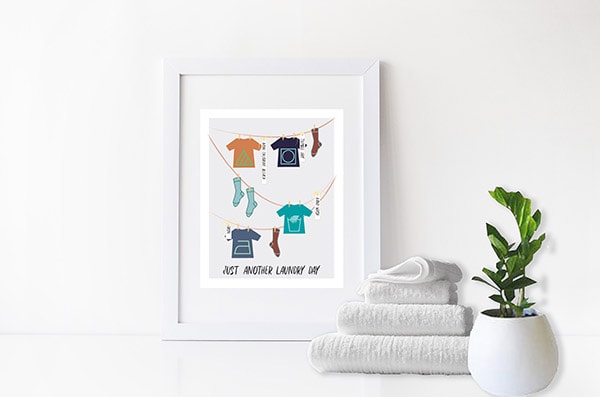 Adorable graphic Laundry Symbols Print - Perfect to help you remember what all the symbols mean. Delineate Your Dwelling #laundrysymbols #laundryprint