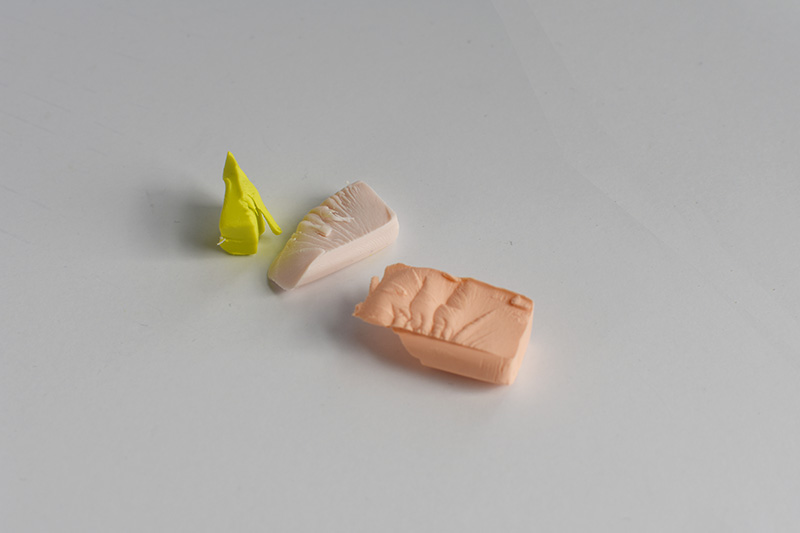 Yellow, peach and orange polymer clay