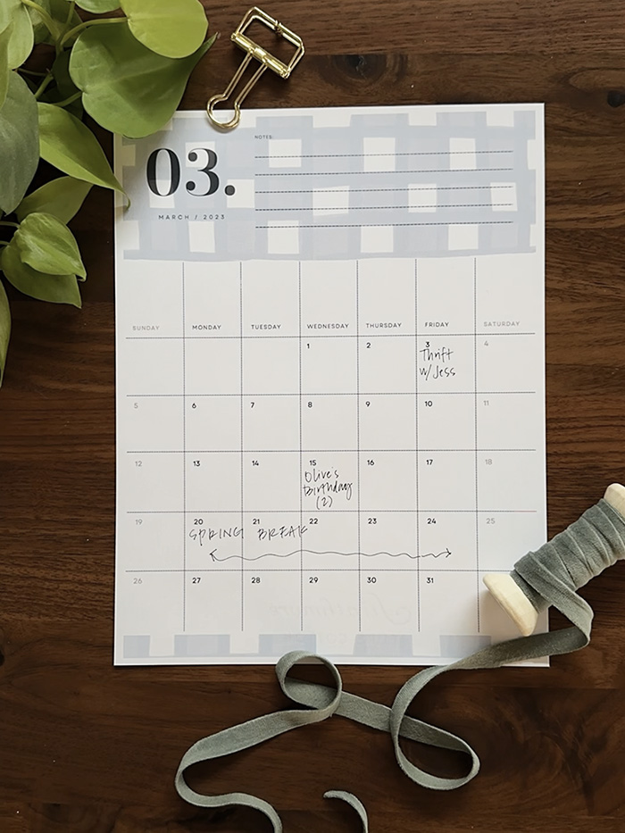May 2023 Checkerboard Printable Calendar