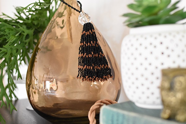 Beaded Tassel on vase