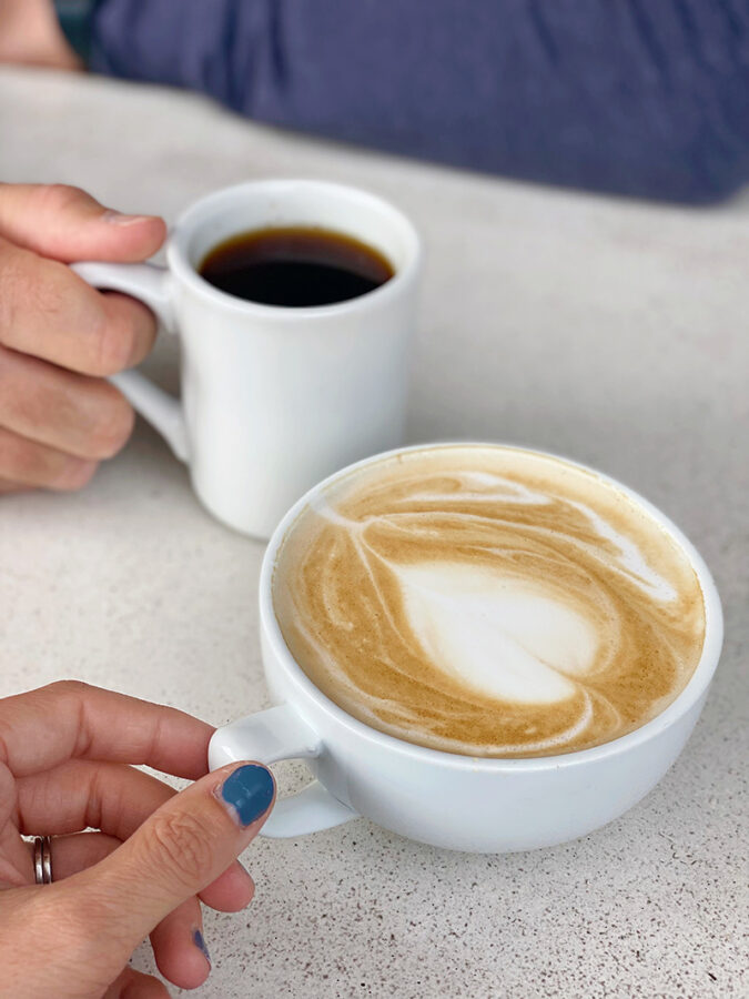 Meraki latte and coffee