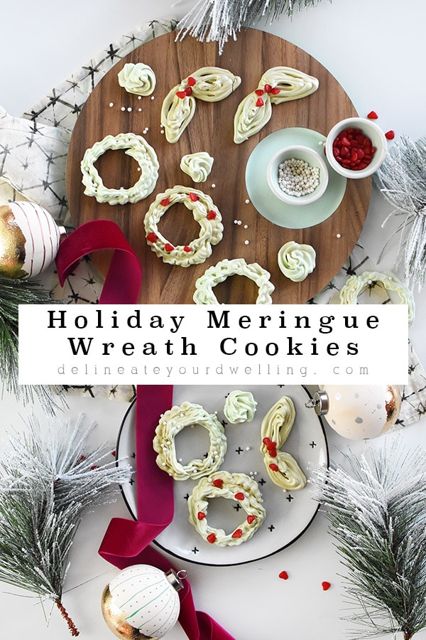 Holiday Meringue Cookie Wreaths