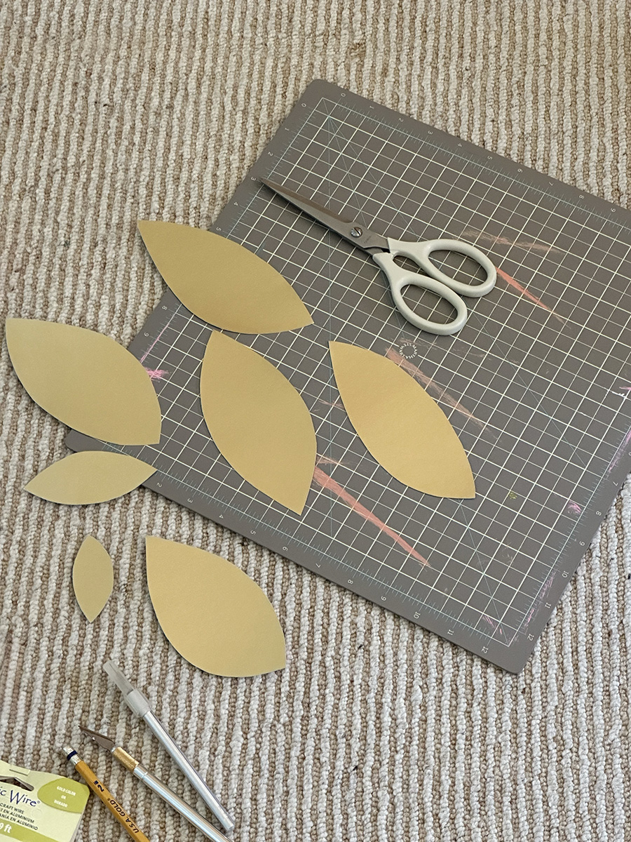 Cut gold leaf shapes