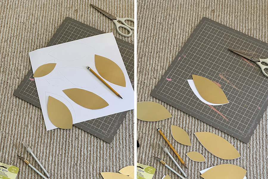 Leaf shapes cut out