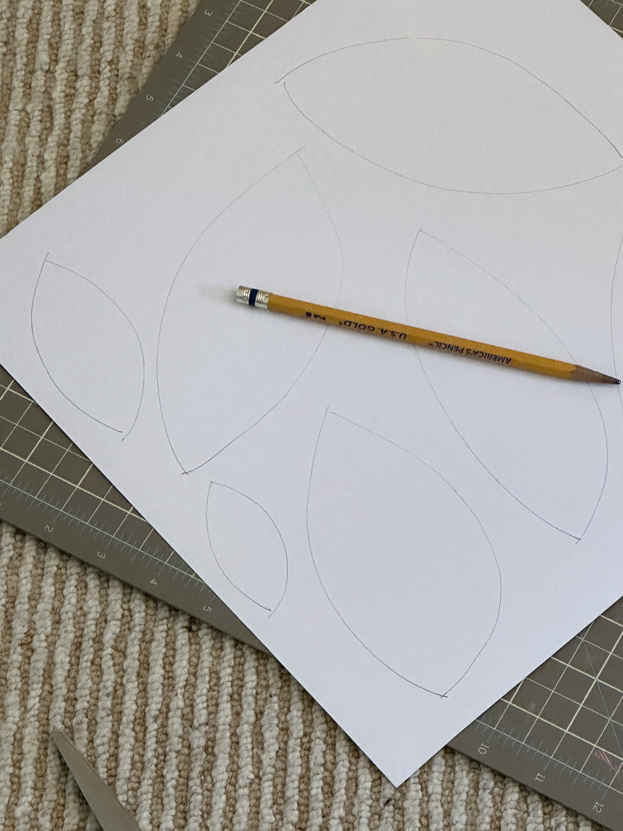Pencil traced leaf shapes
