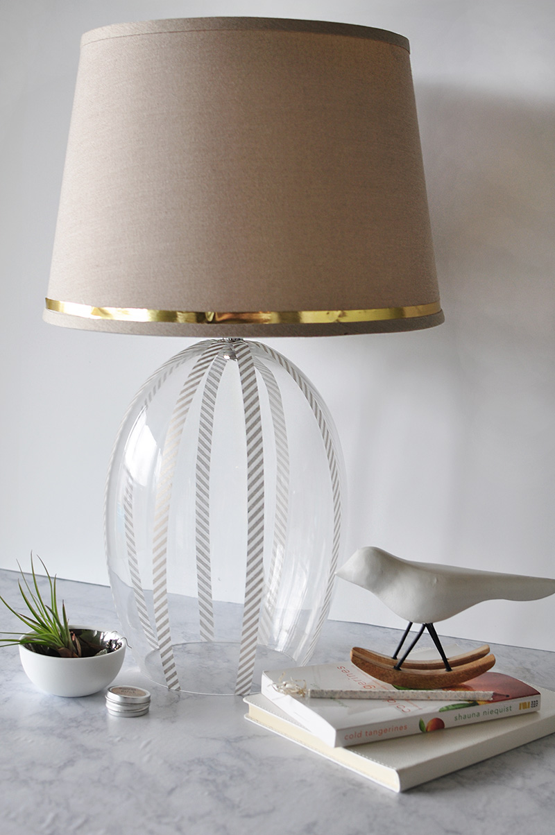 Sleek updated glass base lamp