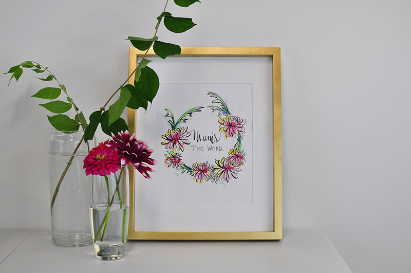 Simple Autumn watercolor flower print