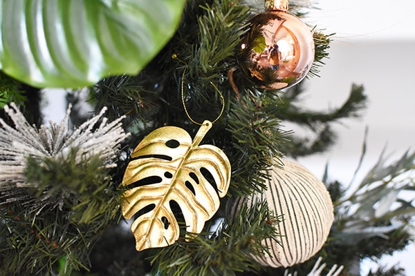 Gold Monstera Leaf Christmas Tree