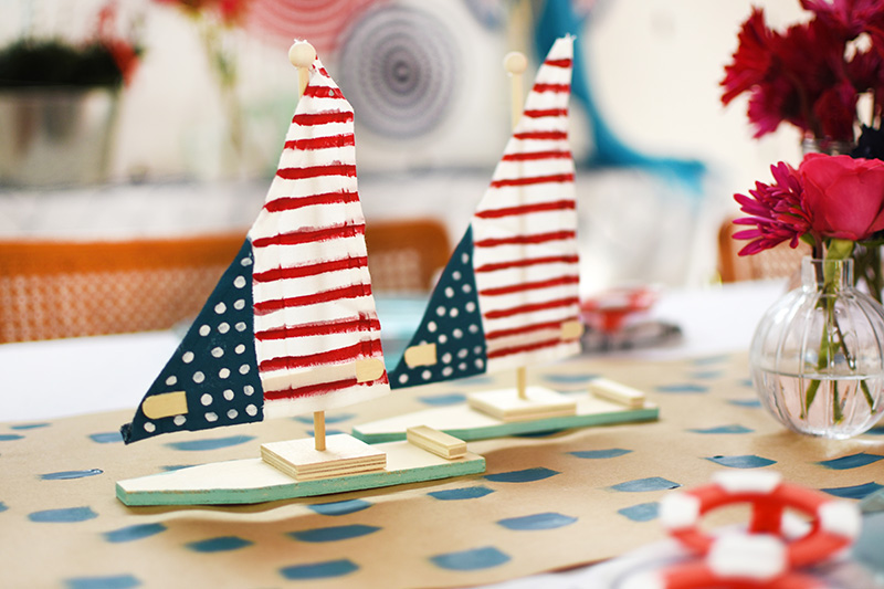 4th of July craft boats centerpiece