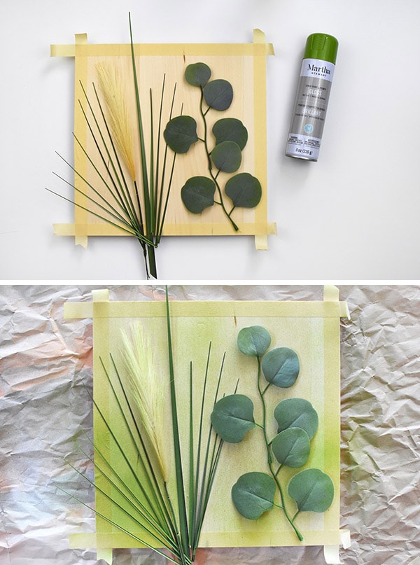 Negative Space Nature Art - add green spray paint