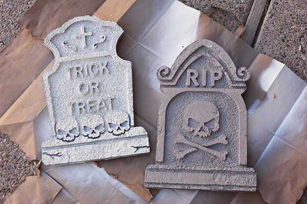 Neutral Tombstone spray painted